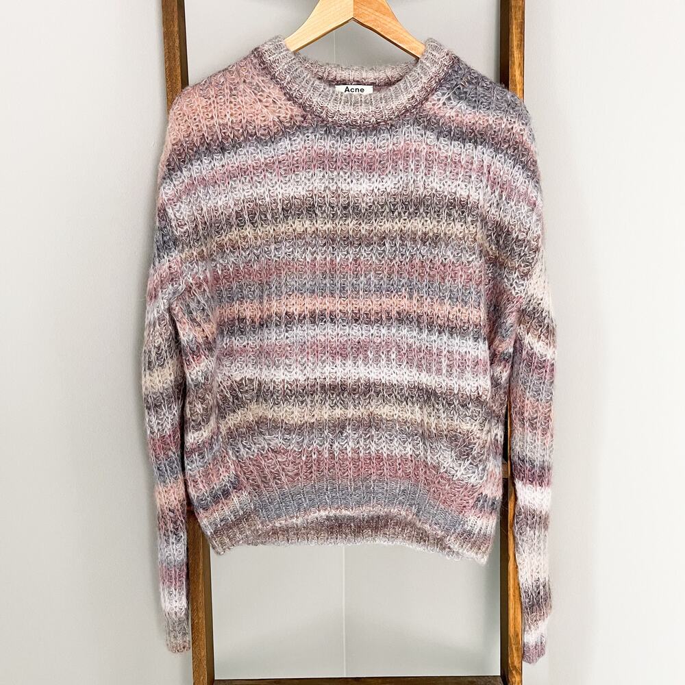 RARE Acne Studios Italian Mohair Striped Gradient Sweater